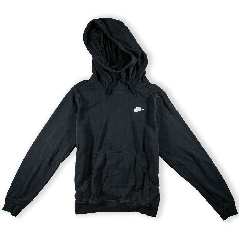 Nike Women's Activewear Hoodie Medium Black Swoosh High Neck